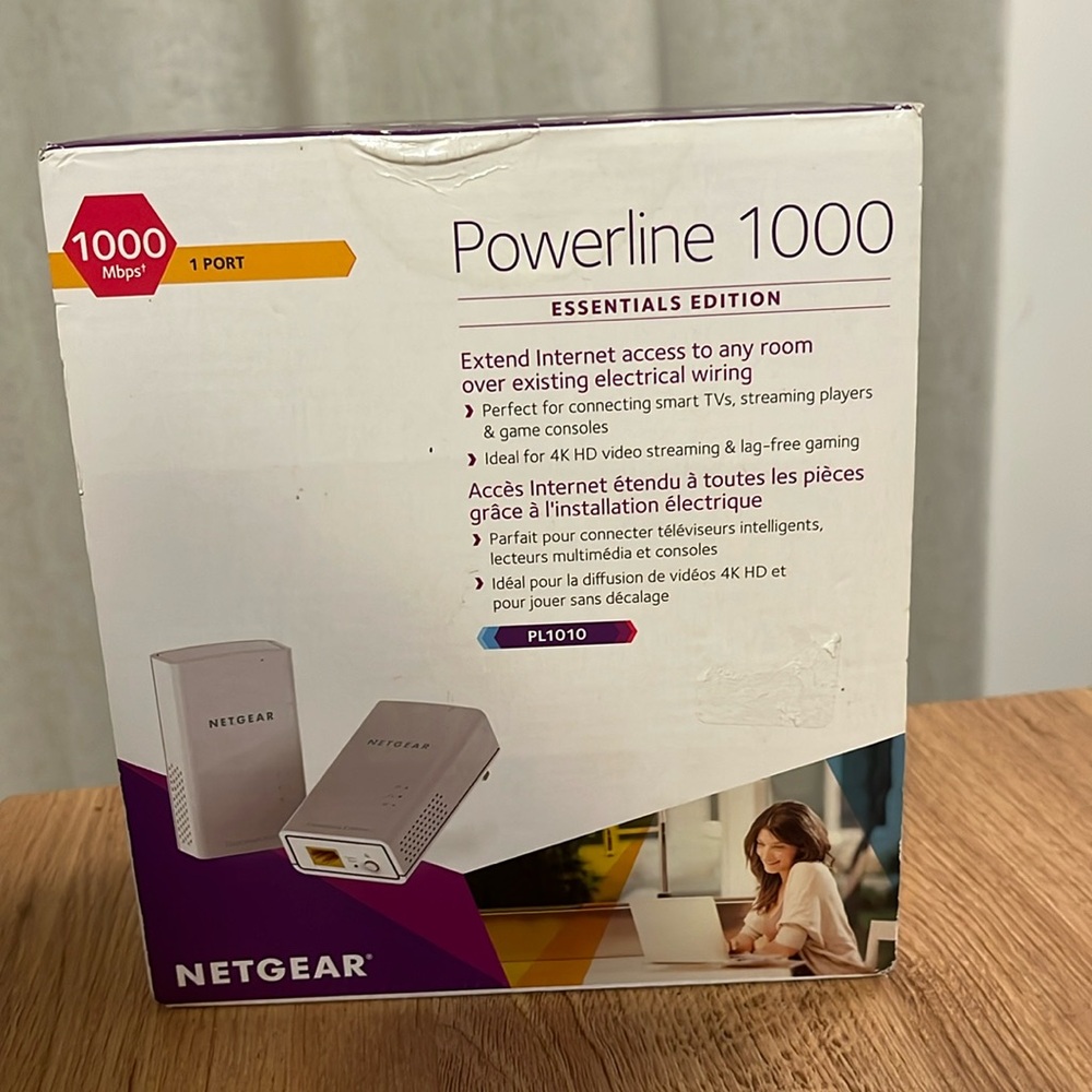 NETGEAR Powerline 1000 Mbps, 1 Gigabit Port (PL1000-1010PAS)